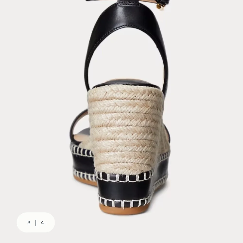 LAUREN Ralph LAUREN Hilarie Burnished Leather Espadrille - Picture 3 of 12